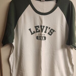 Levi's Dark Green and White Raglan Tee